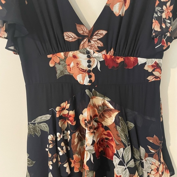 Lulus Dance under the stars in the Midnight Mood Navy Blue Floral Maxi Size M - Picture 4 of 11